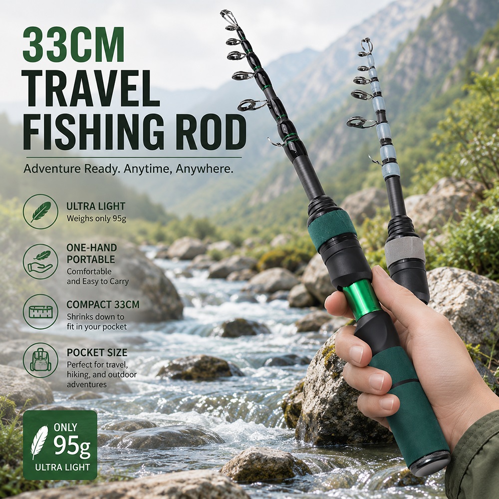 Caña de Pescar BAKAWA Mini Por - Fishing Kit Compact reseña y precio